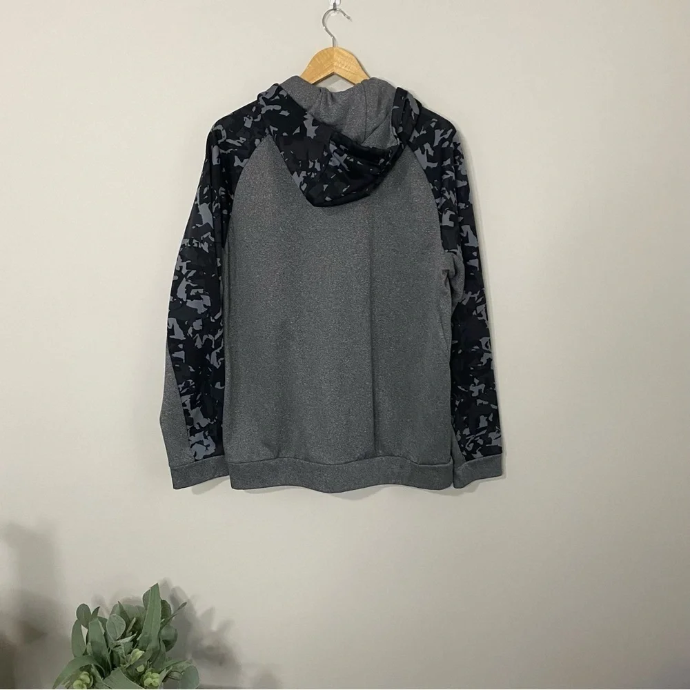 [Nike] Swoosh Gray & Black Camo Print Hoodie Sweatshirt